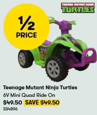 BIG W Teenage Mutant Ninja Turtles 6V Mini Quad Ride On offer