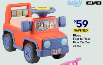 BIG W Bluey Foot to Floor Ride On Car offer