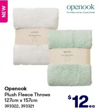 BIG W Openook Plush Fleece Throws 127cm x 157cm offer