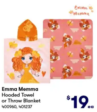 Emma Memma Hooded Towel or Throw Blanket