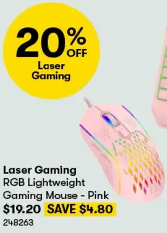 BIG W Laser Gaming RGB Lightweight Gaming Mouse - Pink offer