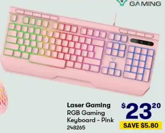 BIG W Laser Gaming RGB Gaming Keyboard - Pink offer