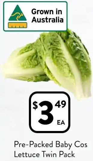Foodworks Pre-Packed Baby Cos Lettuce Twin Pack offer