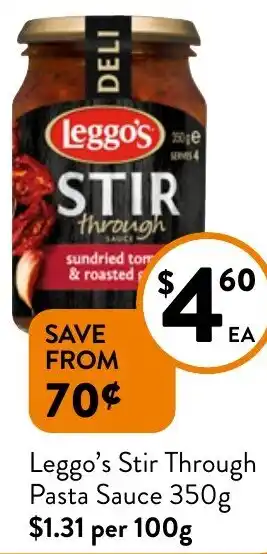 Foodworks Leggo's Stir Through Pasta Sauce 350g offer