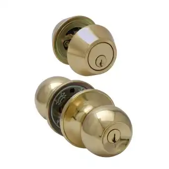 Mitre 10 Buy Right Combination Entry Knob Set Brass offer