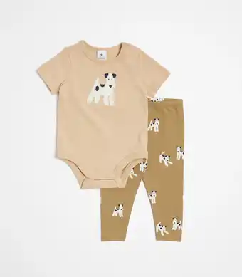 Target Baby Organic Cotton Bodysuit and Leggings 2 Piece Set - Puppy offer