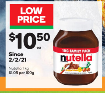 Woolworths Nutella 1kg offer