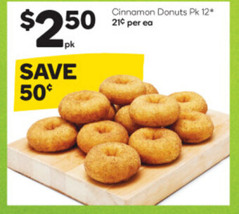 Woolworths Cinnamon Donuts Pk 12* offer