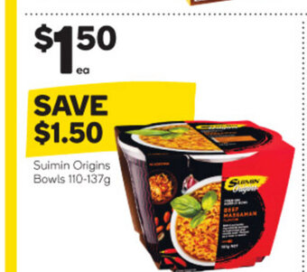 Woolworths Suimin Origins Bowls 110-137g offer