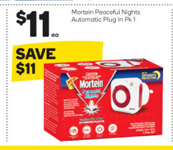 Woolworths Mortein Peaceful Nights Automatic Plug In Pk 1 offer
