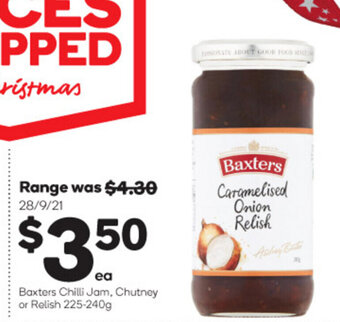 Woolworths Baxters Chilli Jam, Chutney or Relish 225-240g offer