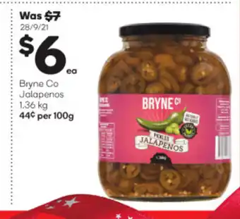 Woolworths Bryne Co Jalapenos 1.36kg offer