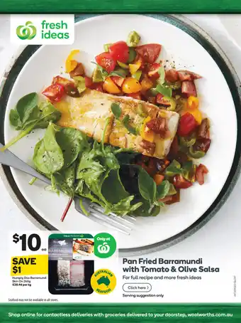Woolworths Humpty Doo Baramundi Skin On 260g offer
