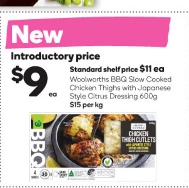 Woolworths BBQ Slow Cooked Chicken Thighs with japanese Style Citrus