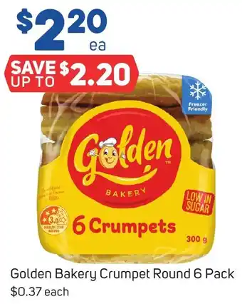 Foodland Golden Bakery Crumpet Round 6 Pack offer