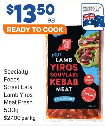 Foodland Specialty Foods Street Eats Lamb Yiros Meat Fresh 500g offer
