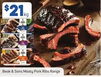 Foodland Beak & Sons Meaty Pork Ribs Range offer