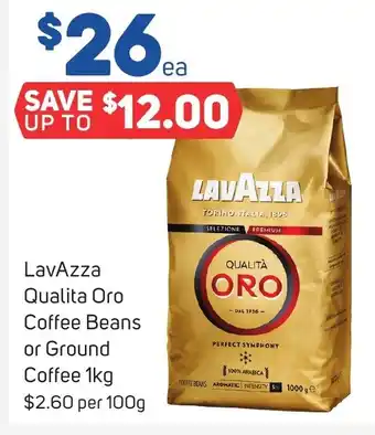 Foodland LavAzza Qualita Oro Coffee Beans or Ground Coffee 1kg offer