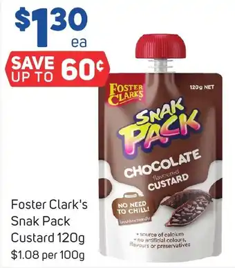 Foodland Foster Clark's Snak Pack Custard 120g offer