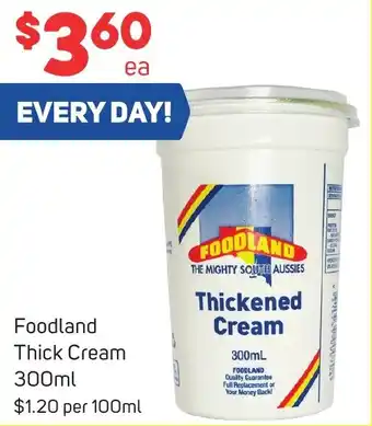 Foodland Foodland Thick Cream 300ml offer