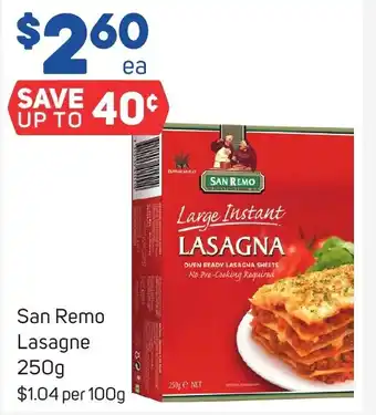 Foodland San Remo Lasagne 250g offer