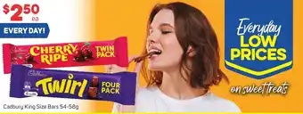 Foodland Cadbury King Size Bars 54-58g offer