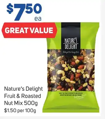 Foodland Nature's Delight Fruit & Roasted Nut Mix 500g offer