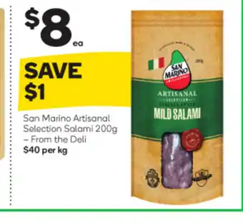Woolworths San Marino Artisanal Selection Salami 200g offer