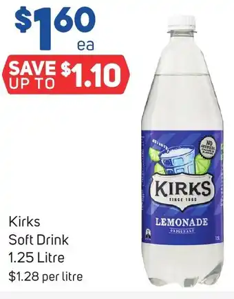 Foodland Kirks Soft Drink 1.25 Litre offer