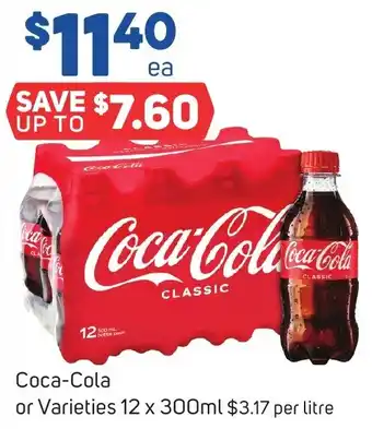 Foodland Coca-Cola or Varieties 12 x 300ml offer