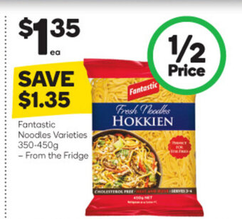 Woolworths Fantastic Noodles Varieties 350-450g offer