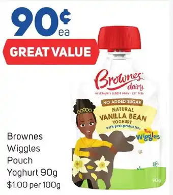 Foodland Brownes Wiggles Pouch Yoghurt 90g offer