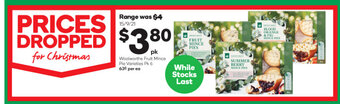 Woolworths Woolworths Fruit Mince Pie Varieties Pk 6 offer