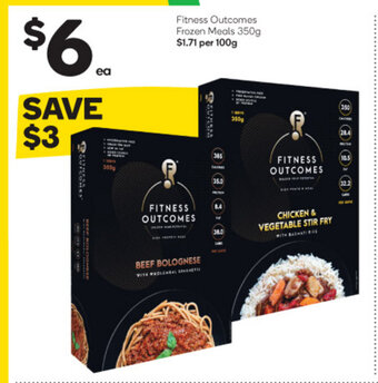 Woolworths Fitness Outcomes Frozen Meals 350g offer