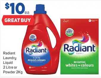 Foodland Radiant Laundry Liquid 2 Litre or Powder 2Kg offer