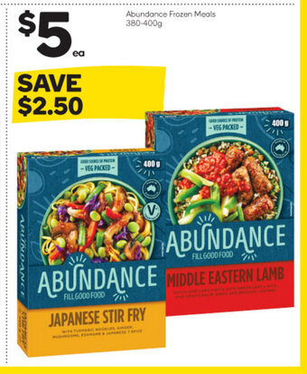 Woolworths Abundance Frozen Meals 380-400g offer
