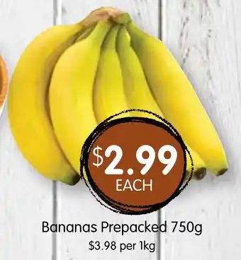 Spudshed Bananas Prepacked 750g offer