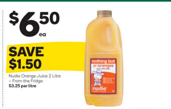 Woolworths Nudie Orange Juice 2 Litre offer