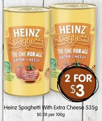 Heinz Spaghetti With Extra Cheese 535g