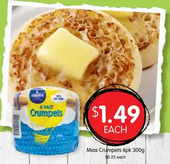 Spudshed Mias Crumpets 6pk 300g offer