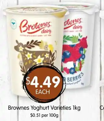 Spudshed Brownes Yoghurt Varieties 1kg offer