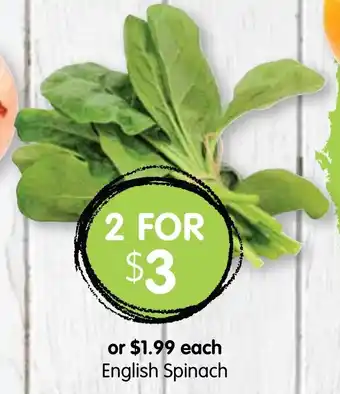 Spudshed English Spinach offer