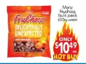 Cheap as Chips Menz Fruchocs bulk pack 650g offer