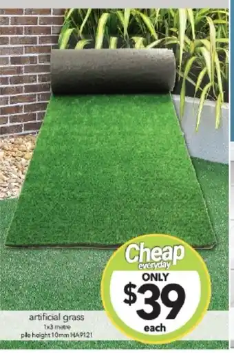 Cheap as Chips artificial grass 1x3 metre offer