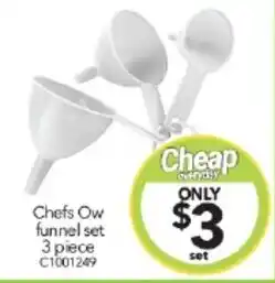Cheap as Chips Chefs Ow funnel set 3 piece offer