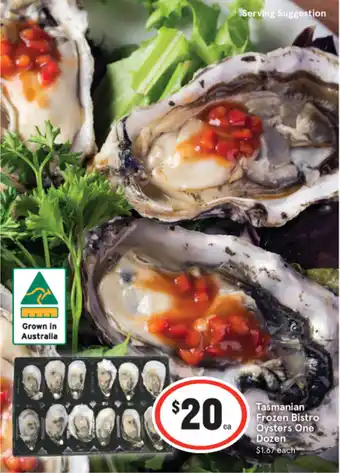Tasmanian Frozen Bistro Oysters One Dozen