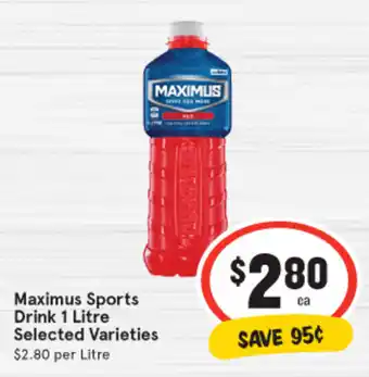 IGA Maximus Sports Drink 1 Litre Selected Varieties offer