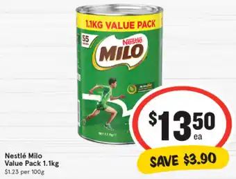 IGA Nestlé Milo Value Pack 1.1kg offer