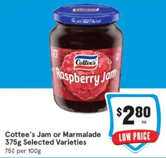 IGA Cottee's Jam or Marmalade 375g Selected Varieties offer