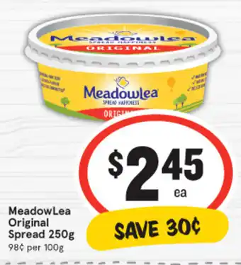 IGA MeadowLea Original Spread 250g offer